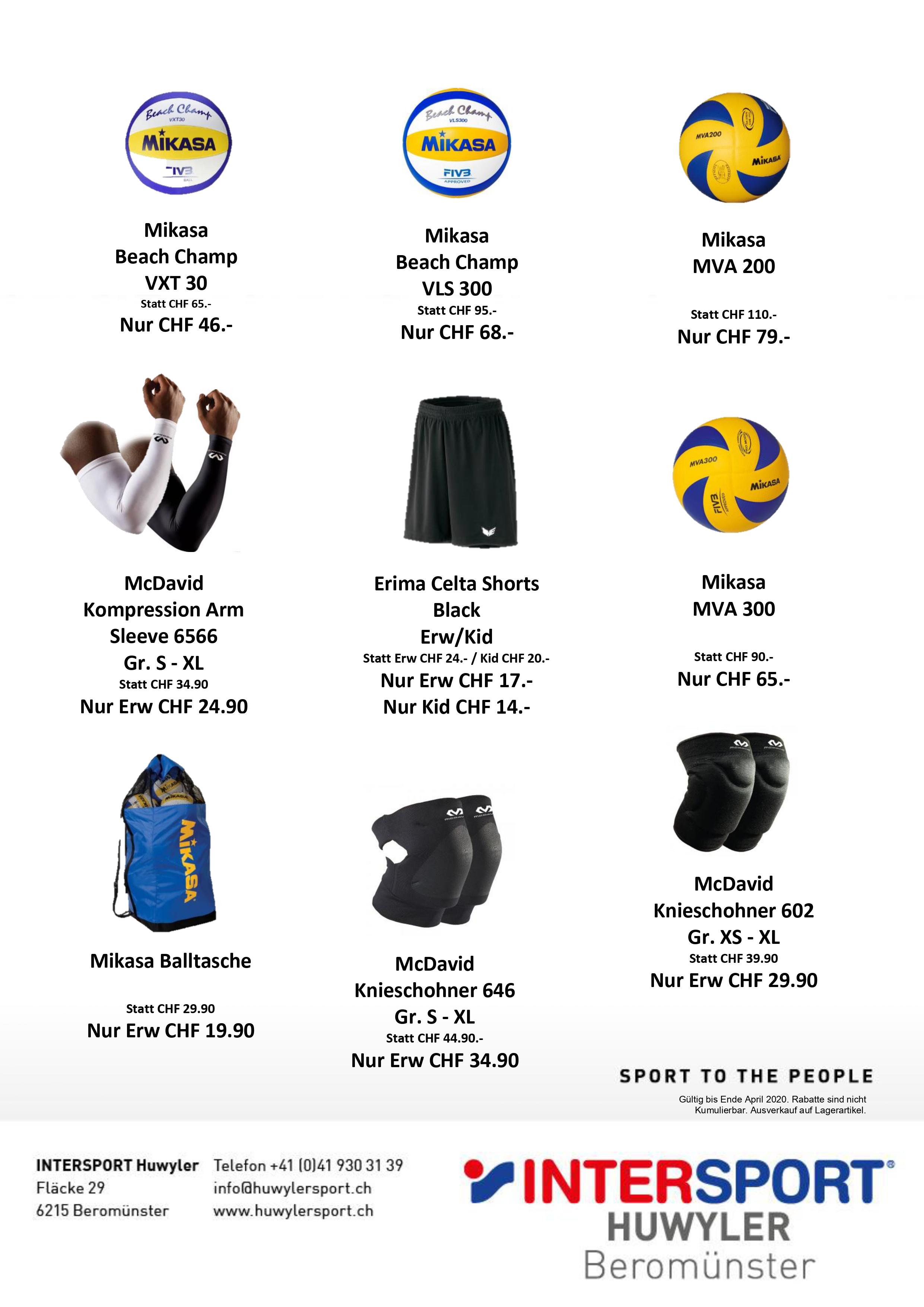 Intersport Huwyler Flyer Ausverkauf Volleyball Seite2